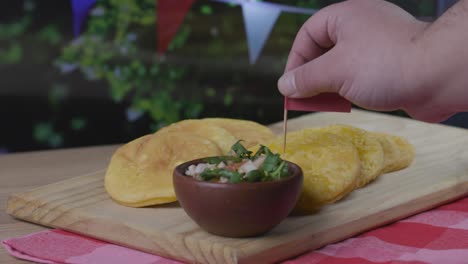 Sopaipillas-and-Pebre-fiestas-patrias-Chile-kitchen-chilean-flag-put-in