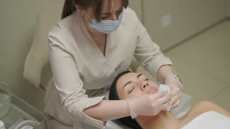 facial mask application at spa