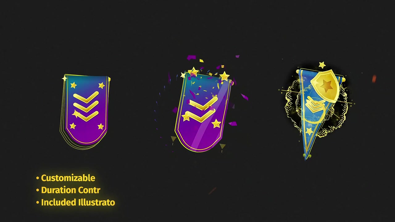 Elementi grafici animati e personalizzabili per gagliardetti e banner