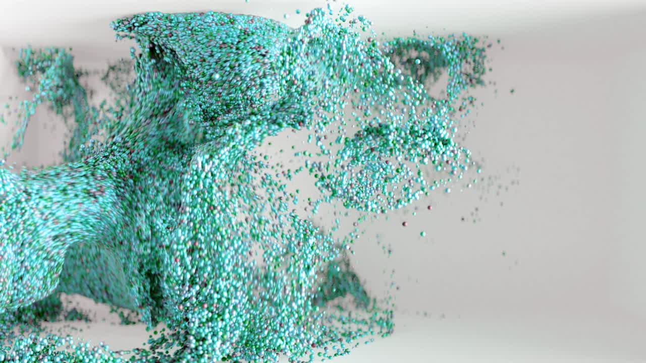 4k의 추상적인 입자 구는 빈 방을 채니다.