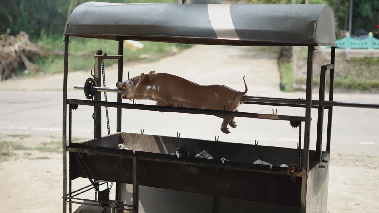 Roasted Pig on a Rotisserie