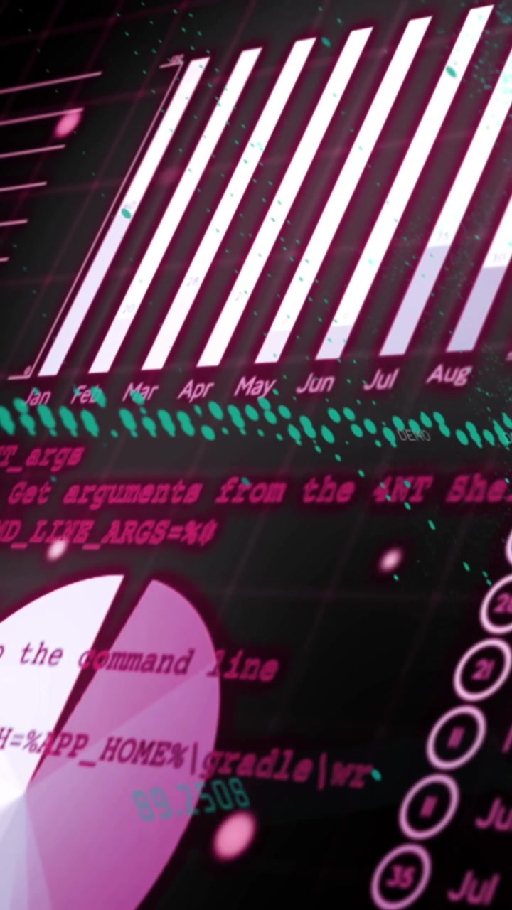 Animation der statistischen Datenverarbeitung über einer sich drehenden Weltkugel vor schwarzem Hintergrund