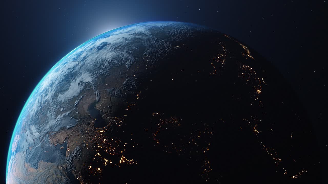 panorámico del planeta tierra de día a noche