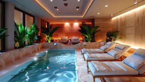 luxurious indoor pool and spa