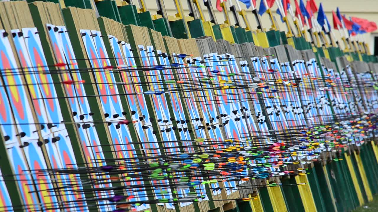 Targets for archery. Shooting in the summer