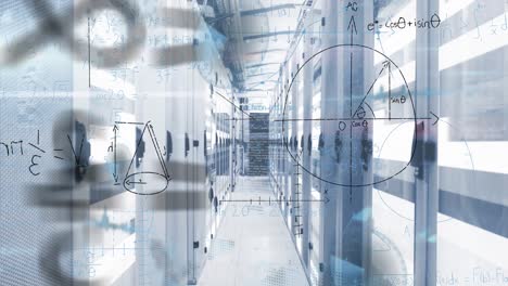 Animation-of-mathematical-equations-and-data-processing-over-server-room