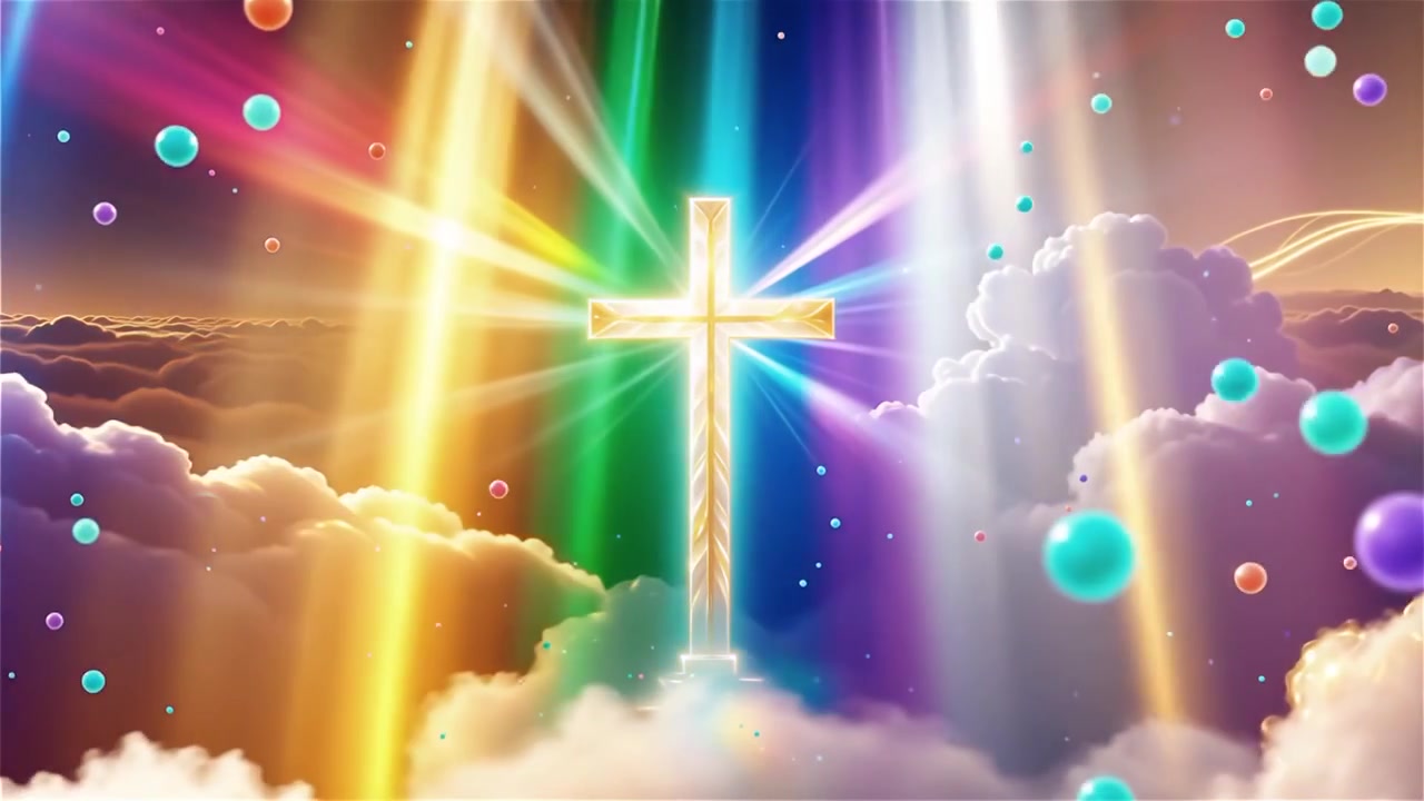 Christian Cross Heavenly Light Worship Background