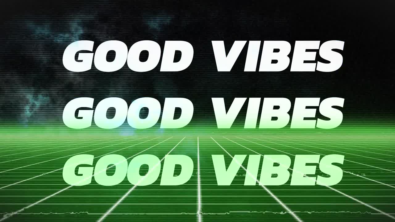 좋은 바이브 텍스트를 통해 모양의 애니메이션