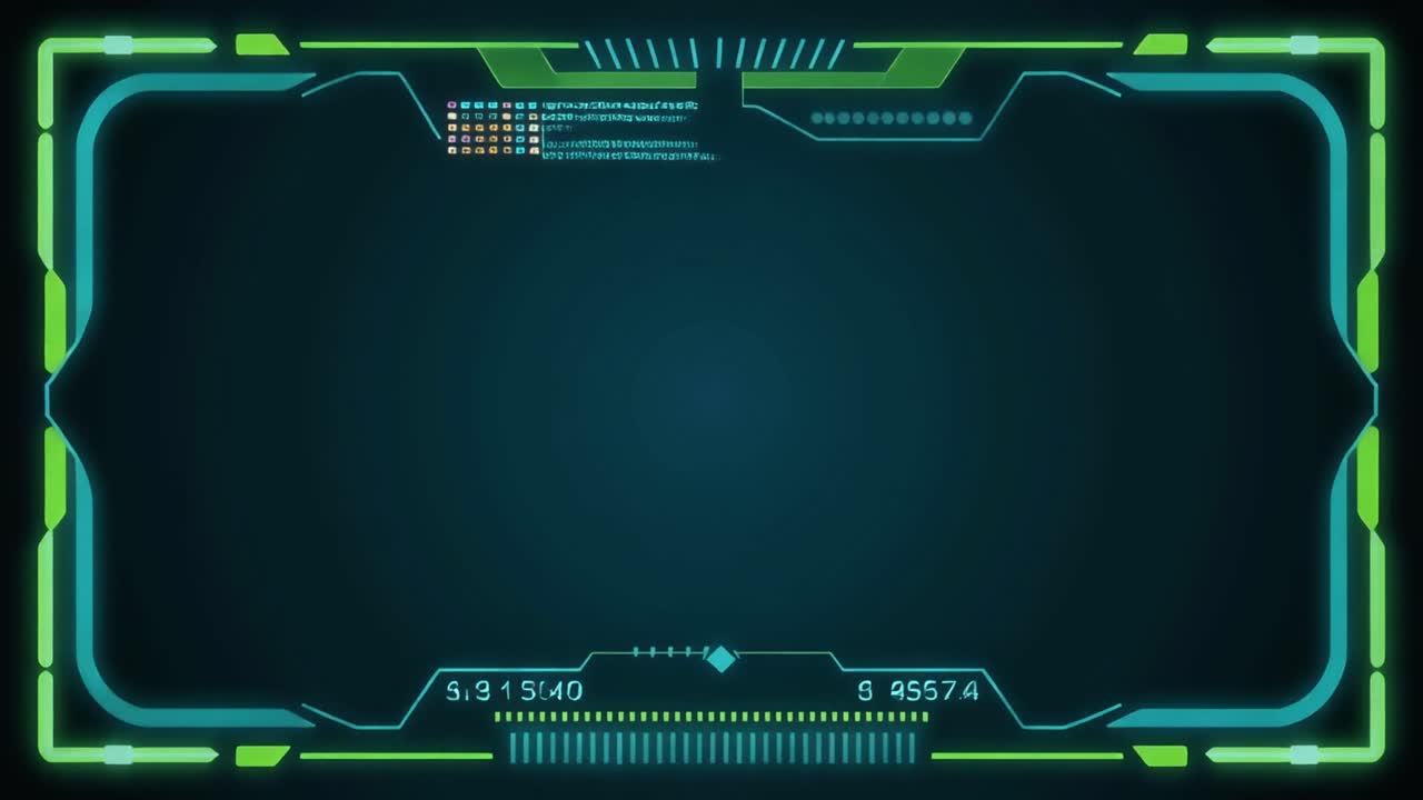 Animated Sci-Fi Heads-Up Display with Glowing UI Elements
