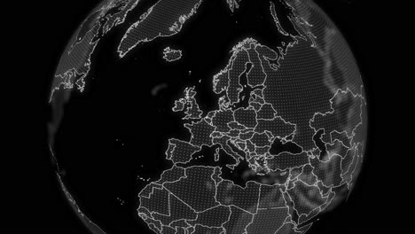 Luxembourg-Country-alpha-for-editing-Data-analysis-Technology-Globe-rotating,-Cinematic-video-showcases-a-digital-globe-rotating,-zooming-in-on-Luxembourg-country-alpha-for-editing-template