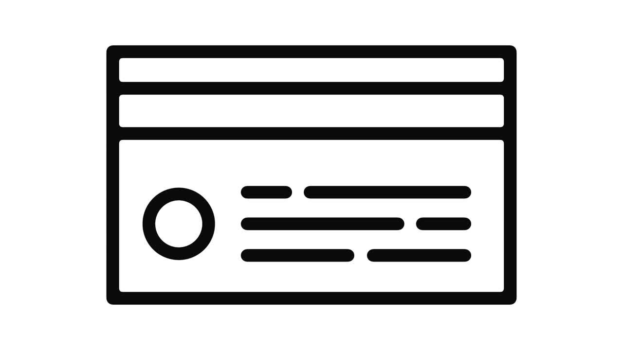 Motion Graphic a linee di carta di credito