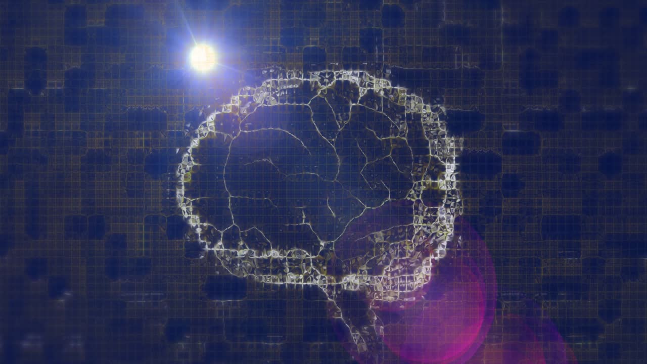 Animation of human brain spinning and white brain