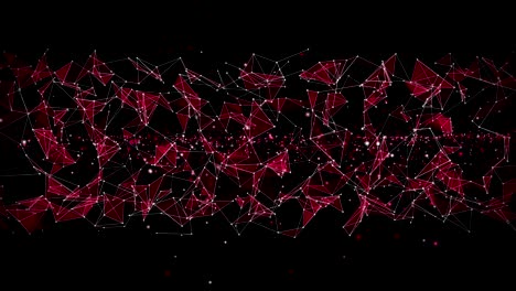 animación futurista del plexo con triángulos brillantes y partículas relucientes en cámara lenta, 4096x2304 bucle 4k