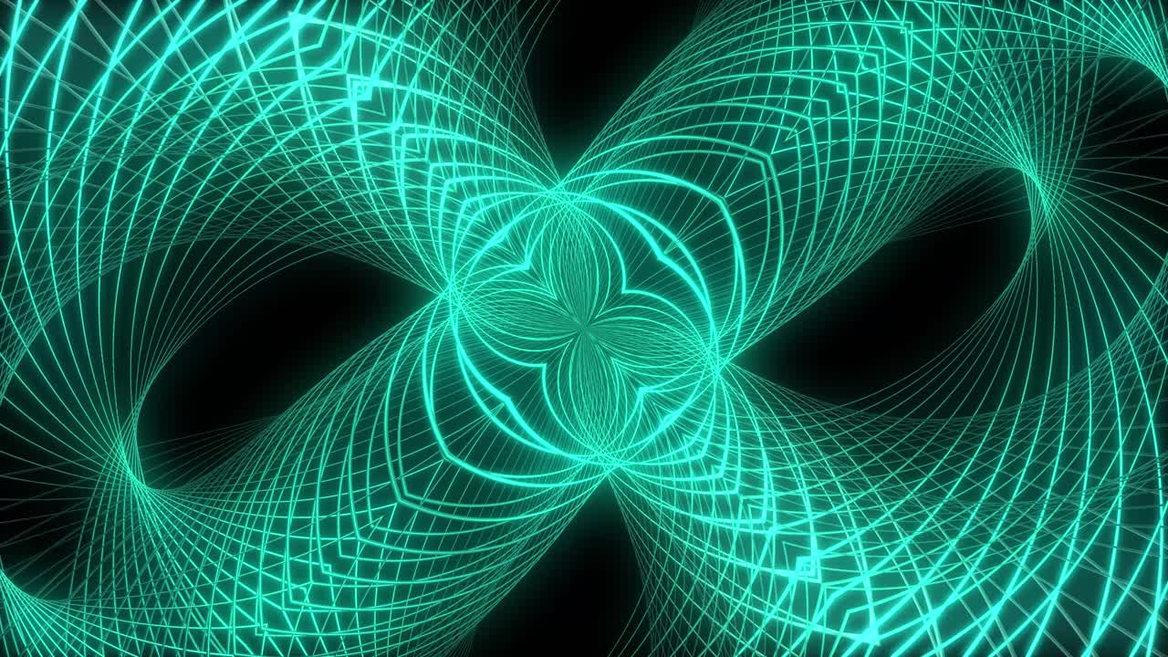Dynamic Abstract Teal Neon Lines Loop Background