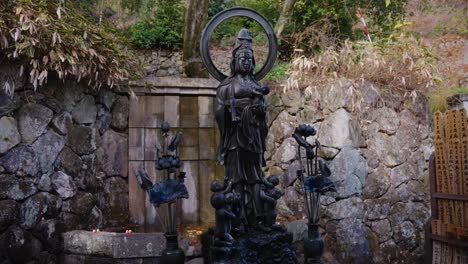 katsuoji temple, buddhist fountain in osaka, japan