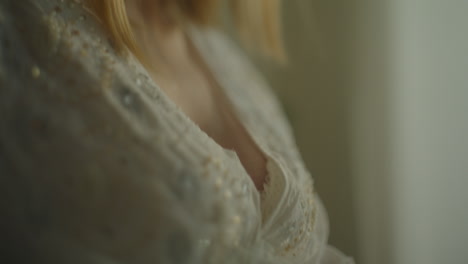close-up of pregnant woman's belly