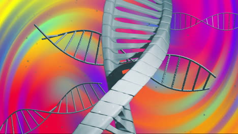 dna strands animation over colorful gradient background