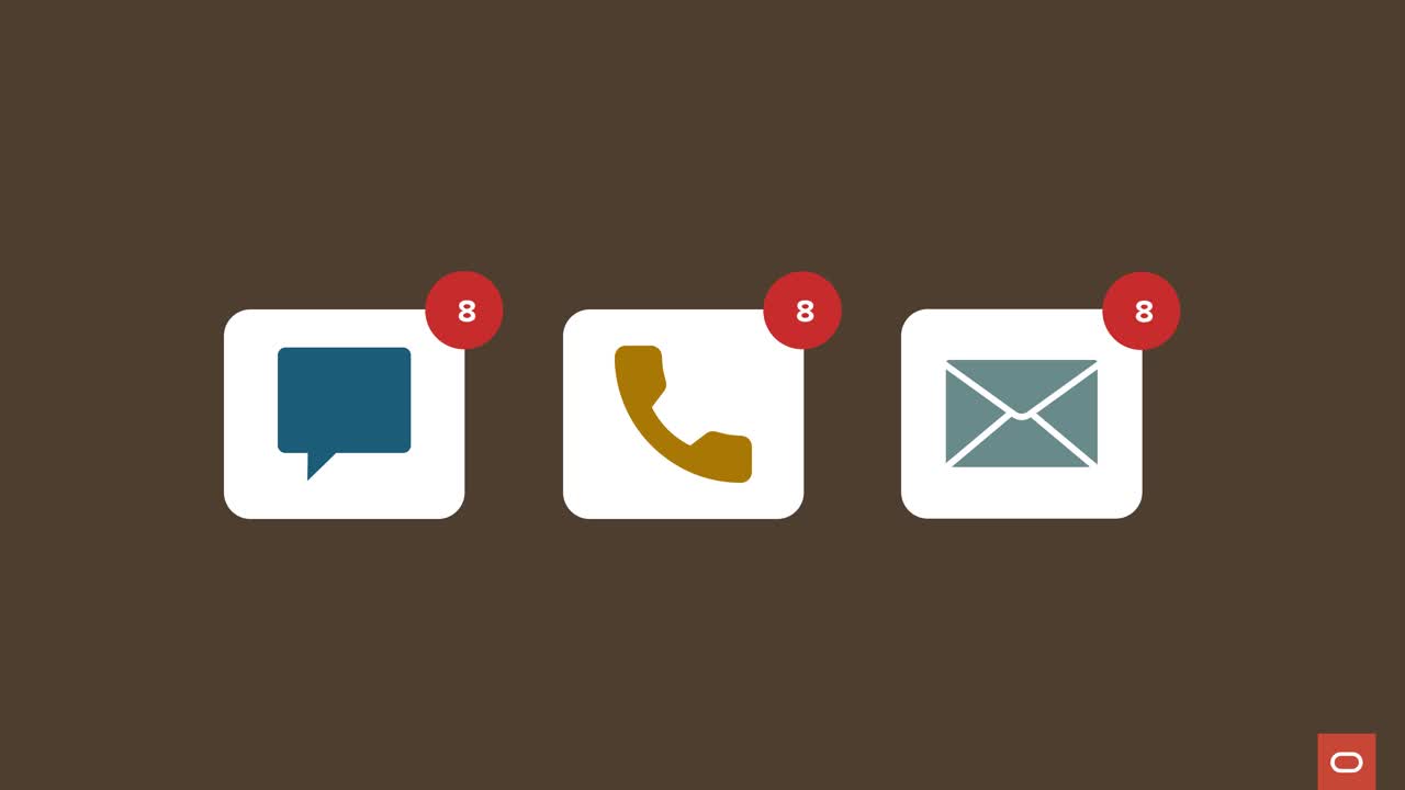 Notifications for Text, SMS, Message, eMail, Mail, and Phone Growing on Phone representing Phone Notifications and Frequent Disturbance or Digital Distraction on Brown Background, 4k Animation