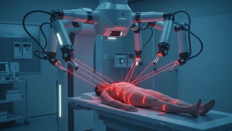 advanced robotic surgery: cutting-edge technology in action with precision lasers and surgical automation for enhanced patient outcomes