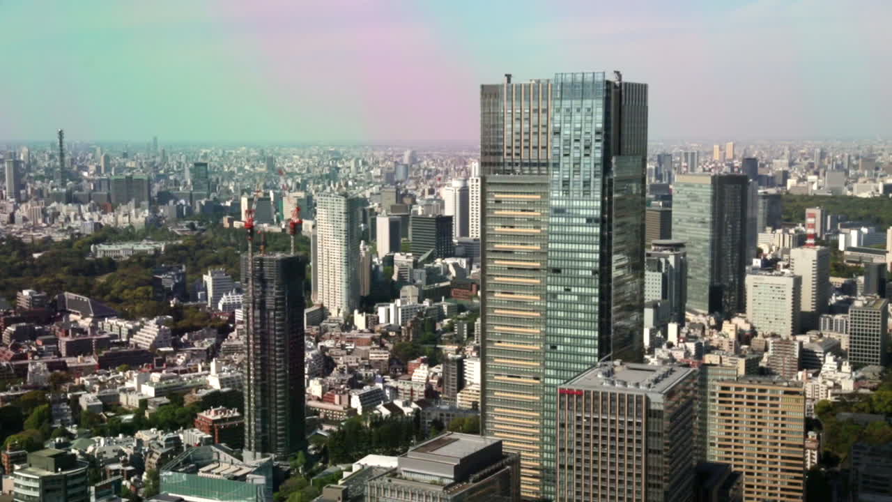 Japanese city view from skyscrapper