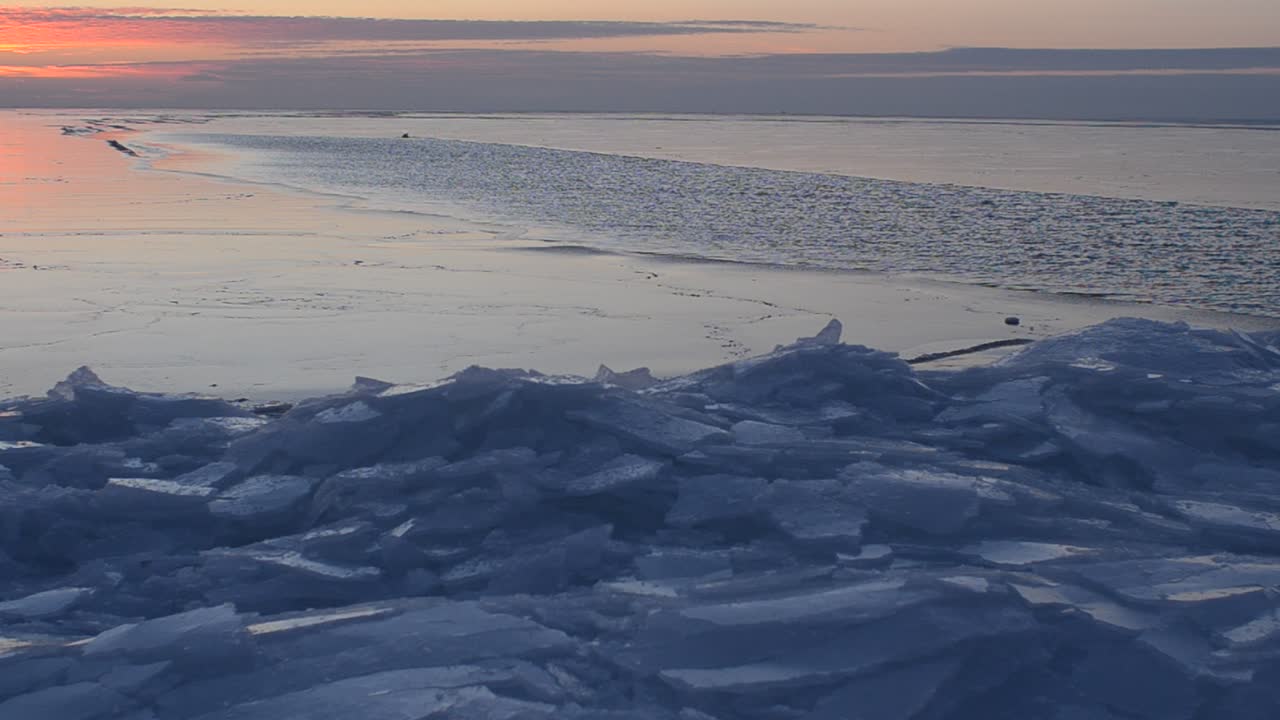 Movement of new ice. Movement of new ice