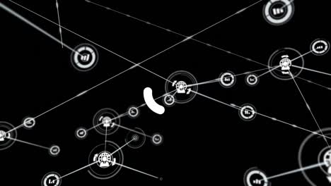 animación de la red de conexiones sobre fondo negro