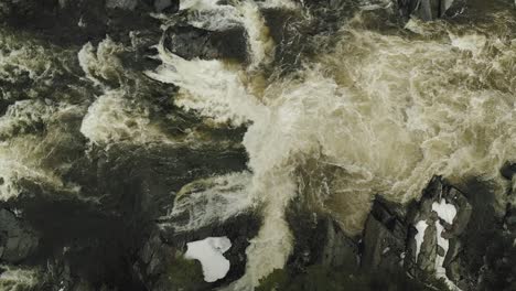 spectacular white water rapid tobey falls top down aerial