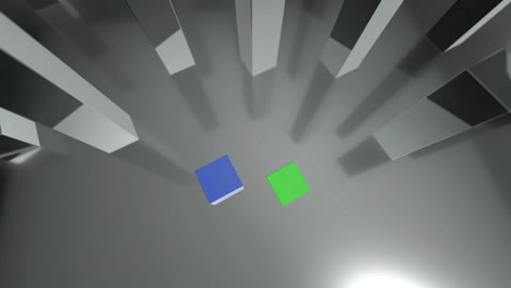 la comparación de 3d diagrama de barras azules y verdes creciendo hasta el 90% y el 10%