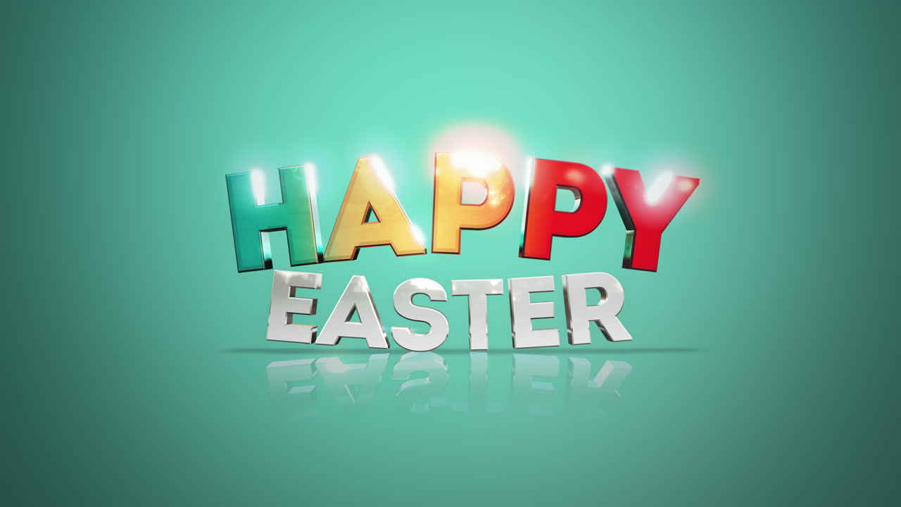 Biglietto d'auguri colorato di Buona Pasqua con luce riflessa su sfondo verde