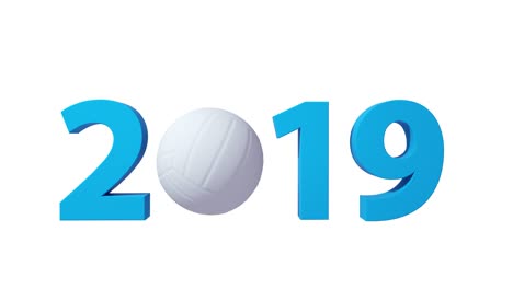 fondo de diseño de voleibol 2019 en un fondo blanco. canal alfa incluido