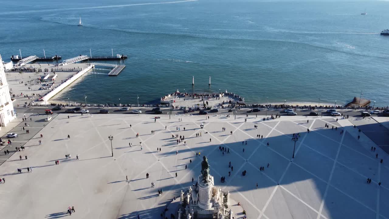 vista del mar de lisboa en portugal imágenes de drones 4k