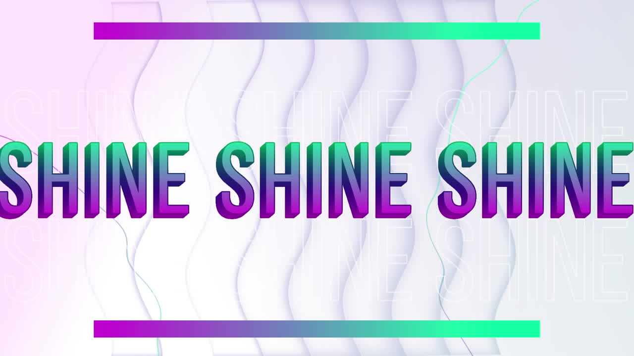 ⁇ 색 움직이는 파도 위에 반 ⁇ 이는 텍스트의 애니메이션