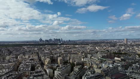 la défense financial district in background and paris cityscape