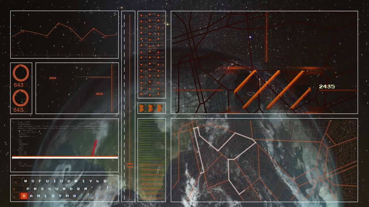 animación del procesamiento de datos digitales en el mundo sobre un fondo oscuro