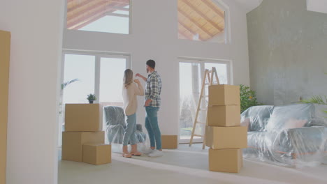 couple discussion about home decoration