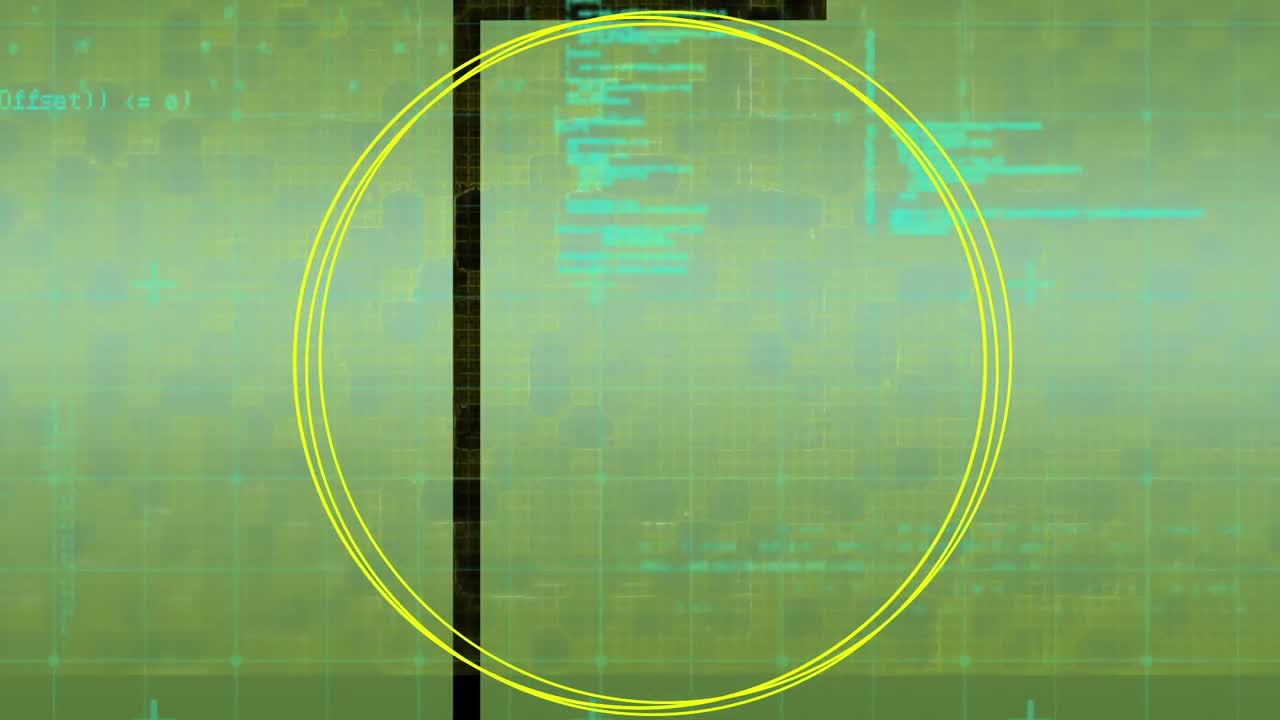 animación de formas sobre el procesamiento de datos en fondo verde