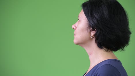 profile view of beautiful woman with short hair