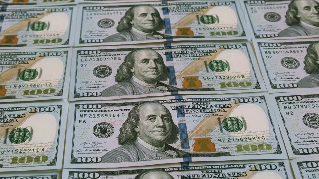 현금 지폐: 미국 달러 가까이. 미국 백 달러. 미국 현금의 어리. 금융과 돈의 개념