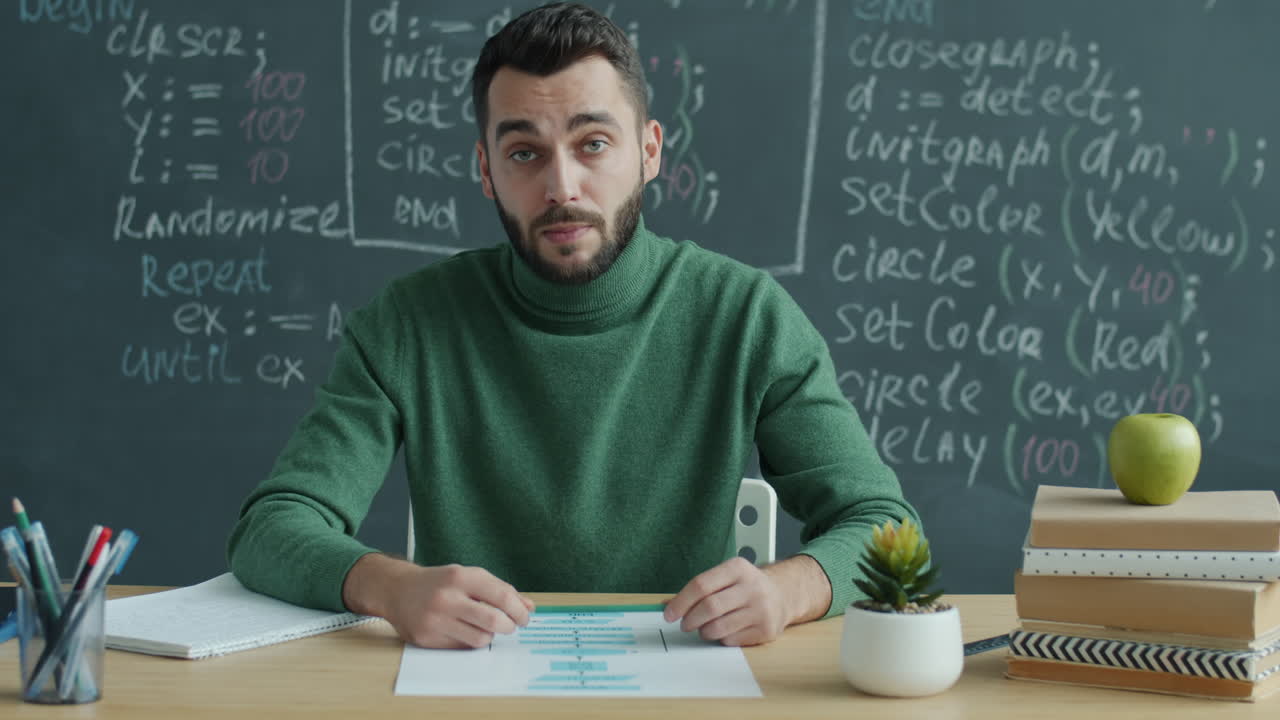 Teacher Explaining a Flowchart