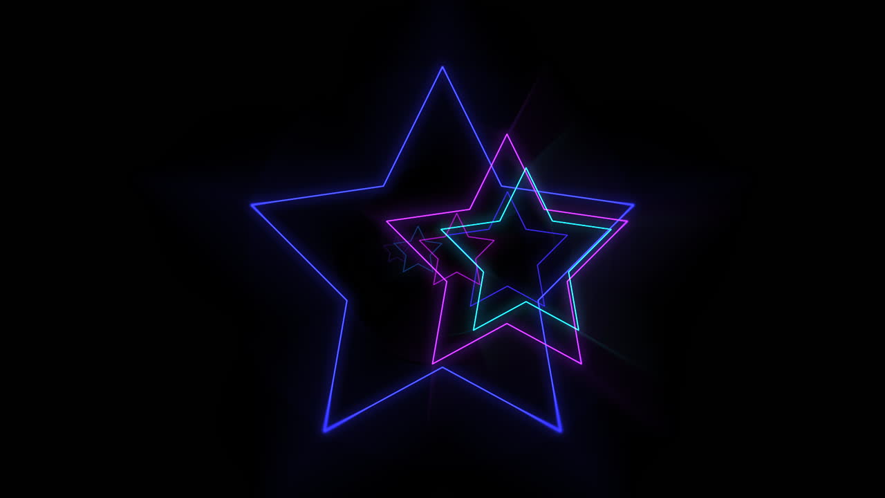 movimento stelle al neon laser colorate