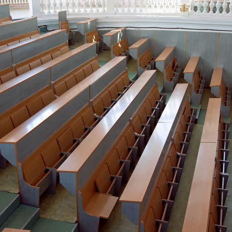 shot of empty university classroom
