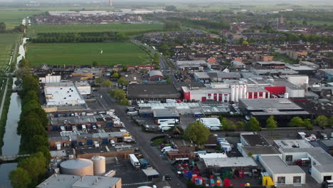 aerial view at the industry of city bunschoten-spakenburg