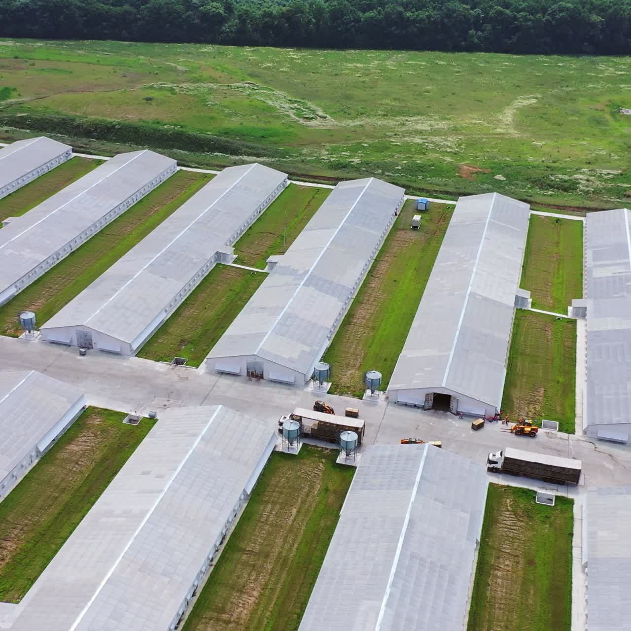Farm buildings in countryside