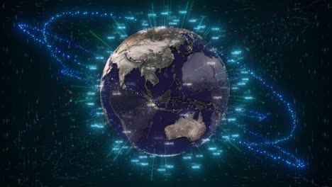 futuristic cyber earth animation