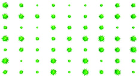 cartoon novel coronavirus 2019-ncov isolated on white background. abstract digital cells form microbe or bacteria. medical concept design. loop 3d animation.