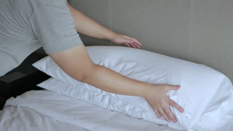 hotel house keeping service brings towels to the bed room