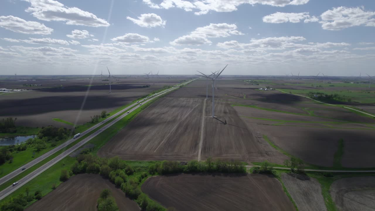 Wind turbine in Iowa fields