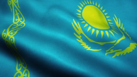 kazakhstan flag waving in the wind. national flag of kazakhstan. sign of kazakhstan seamless loop animation. 4k