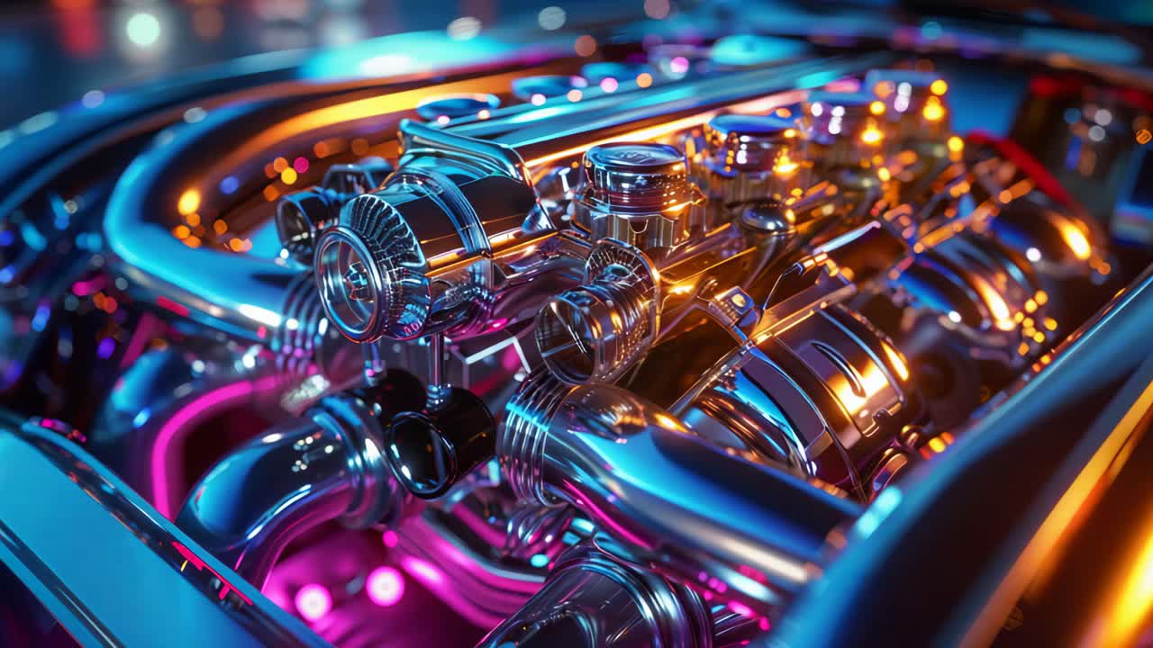 Close-up Futuristic Engine Design