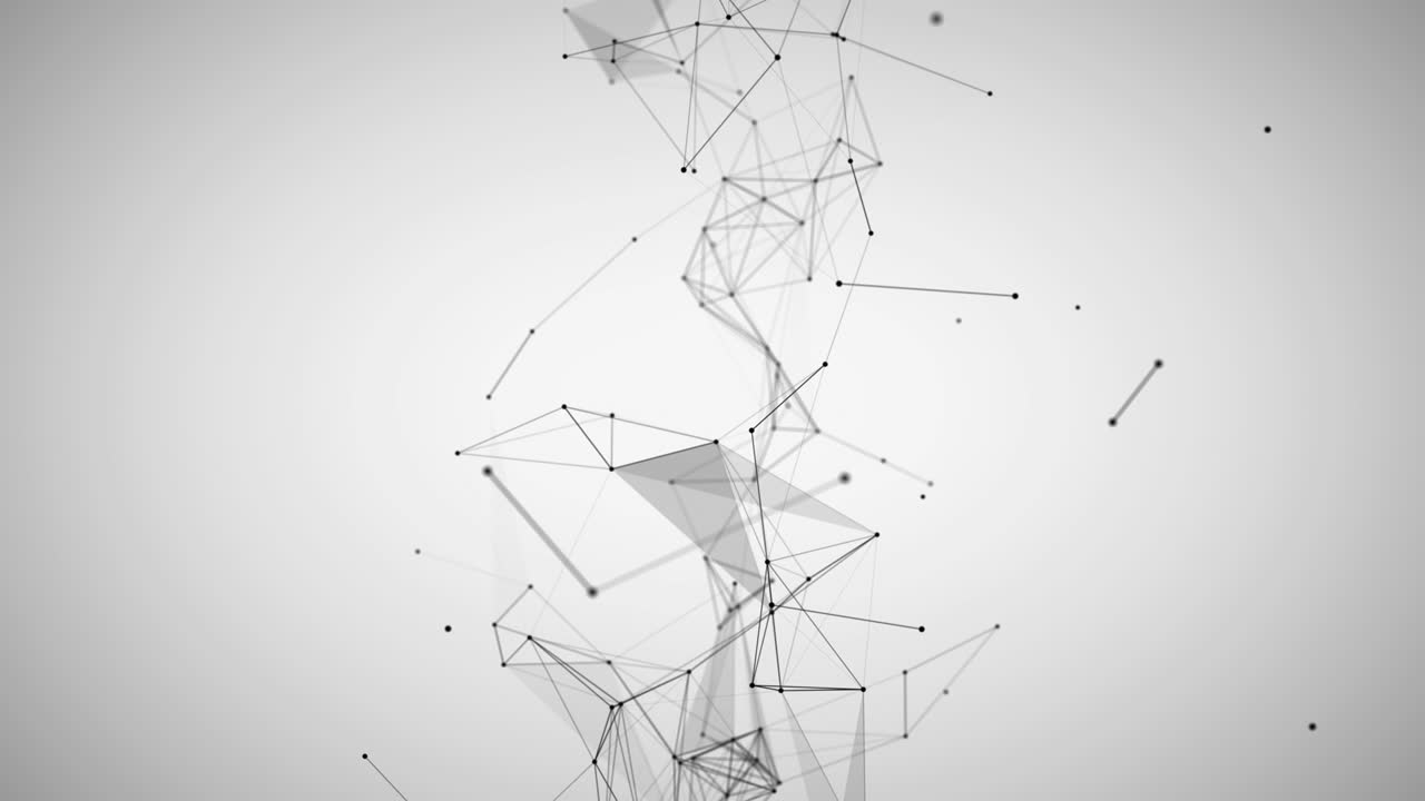 Abstract dots and lines Black and white Neural connection Network Plexus art LOOP 4k slow
